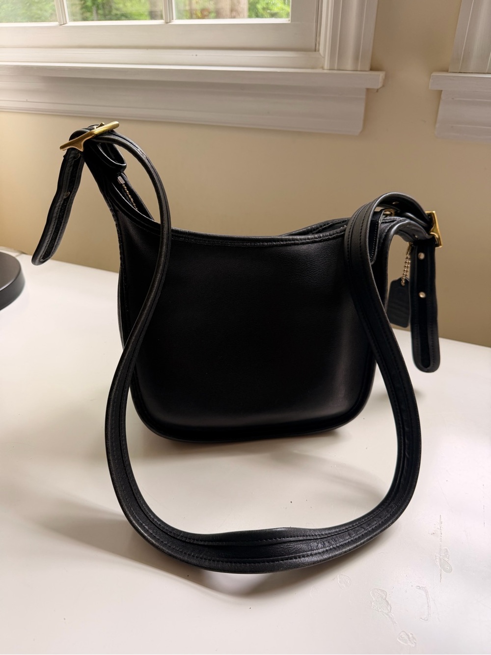 Coach Vintage, Janice, Black Leather Shoulder Bag, 9950